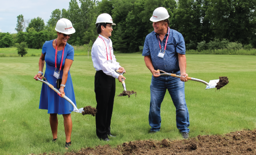 groundbreaking image with shovels